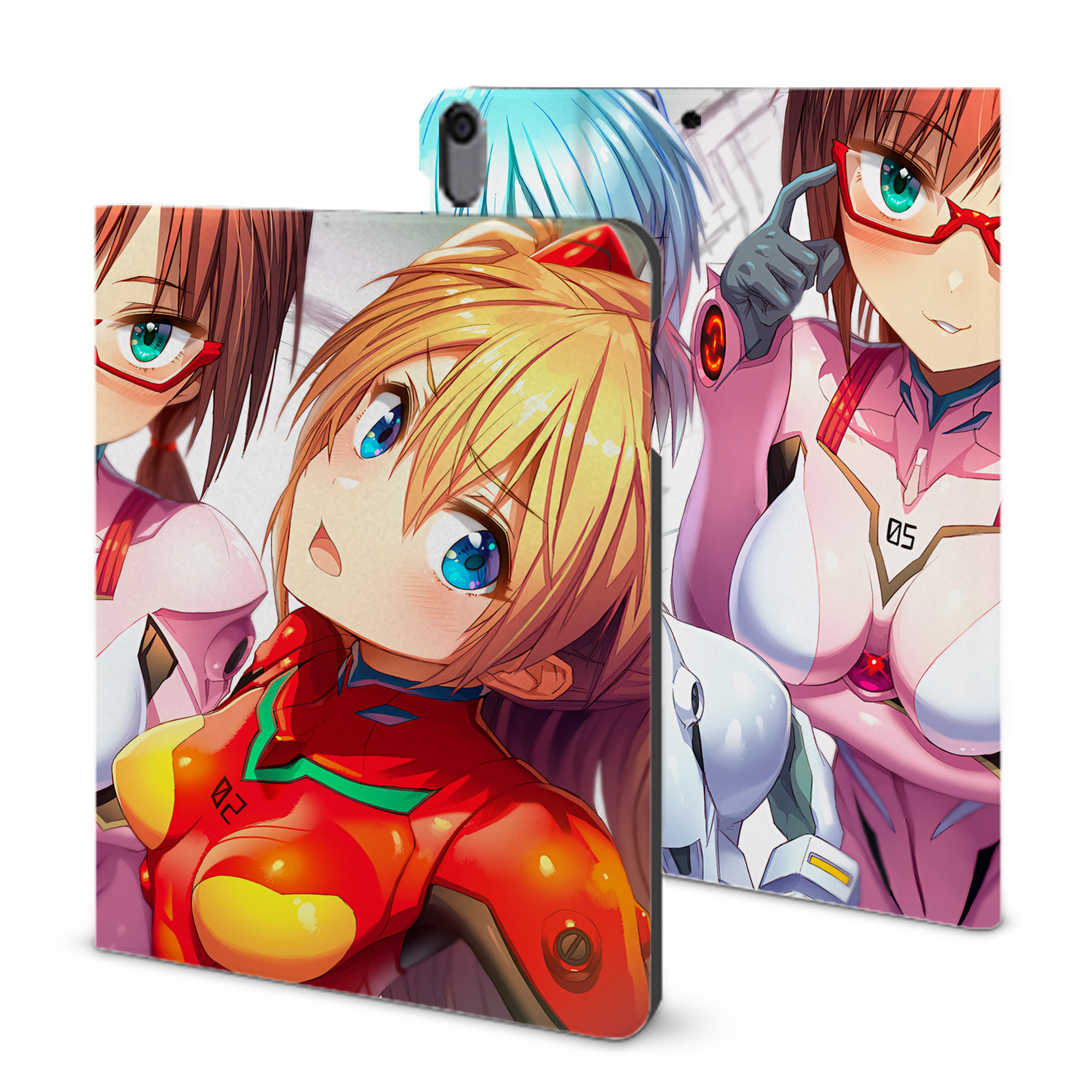 （画像用） EVA 新世紀エヴァンゲリオン IPad ケース ブック型 PUレザー TPU 耐衝撃 軽量 薄型 ペン収納なし 全面保護 IPad 各モデル対応